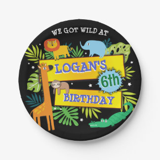 Assiettes En Carton JUNGLE ANIMAUX SAFARI ZOO Livre d'anniversaire