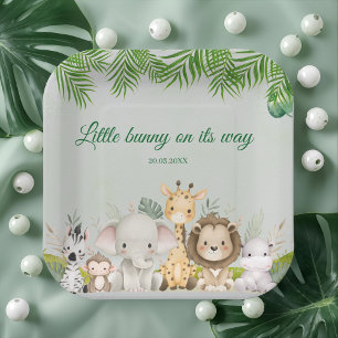 Assiettes En Carton jungle bébé garçon douche sauvage tropicale Invita