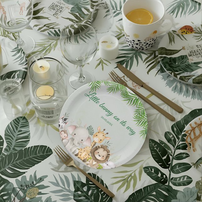 Assiettes En Carton jungle bébé garçon douche sauvage tropicale Invita (Créateur téléchargé)