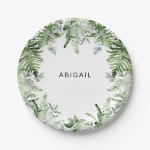 Assiettes En Carton Jungle Folaige Baby shower personnalisé