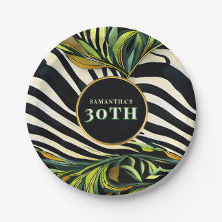 Assiettes En Carton Jungle Glam Any Age Animal Print Zebra