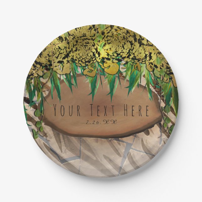 Assiettes En Carton JUNGLE PARTY Gold Glam Poster de animal (Devant)