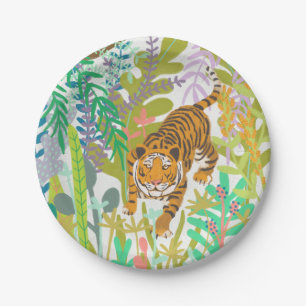 Assiettes En Carton Jungle Roar - Tigre
