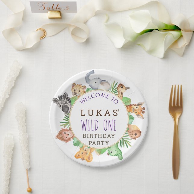 Assiettes En Carton Jungle Safari Anniversaire Plaque papier (Mariage)