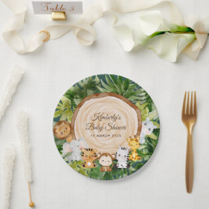 Assiettes En Carton jungle safari plaques de papier baby shower