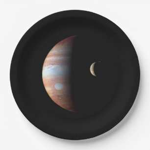 Assiettes En Carton Jupiter Planète Géante Gazeuse & Io Lune Galiléenn