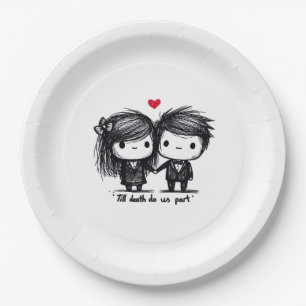 Assiettes En Carton Jusqu'à ce que la mort nous sépare Classique – His
