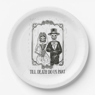 Assiettes En Carton Jusqu'à ce que la mort nous sépare – Couple de squ
