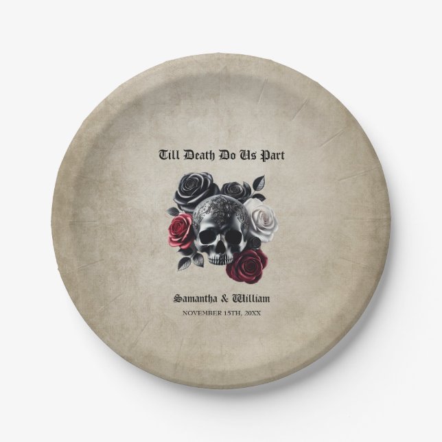 Assiettes En Carton Jusqu'à ce que la mort nous sépare Mariage d'Hallo (Devant)