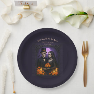 Assiettes En Carton Jusqu'à ce que la mort nous sucre crânes squelette