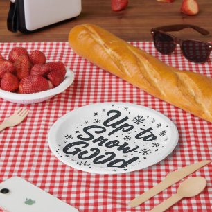 Assiettes En Carton Jusqu'à neige bonne drôle flocon de neige de Noël