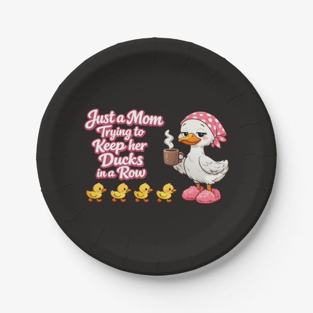 Assiettes En Carton Just a mom trying to keep her ducks in a row (Devant)