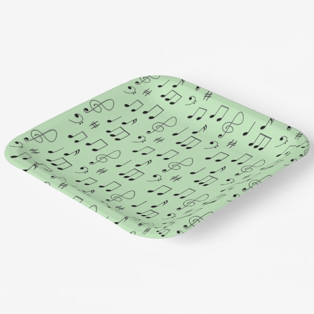 Assiettes En Carton Just Noté Vert (Angulaire)