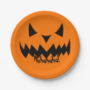 Assiettes En Carton Juste Tricks mal sourire Citrouille Halloween
