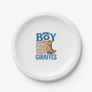 Assiettes En Carton Juste un garçon qui aime les girafes design de t-s