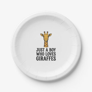 Assiettes En Carton Juste un garçon qui aime les girafes T-shirt giraf