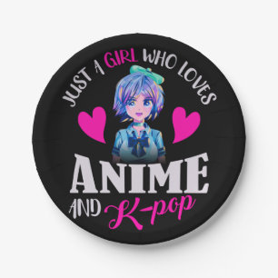 Assiettes En Carton Juste une fille qui aime Anime et K-Pop