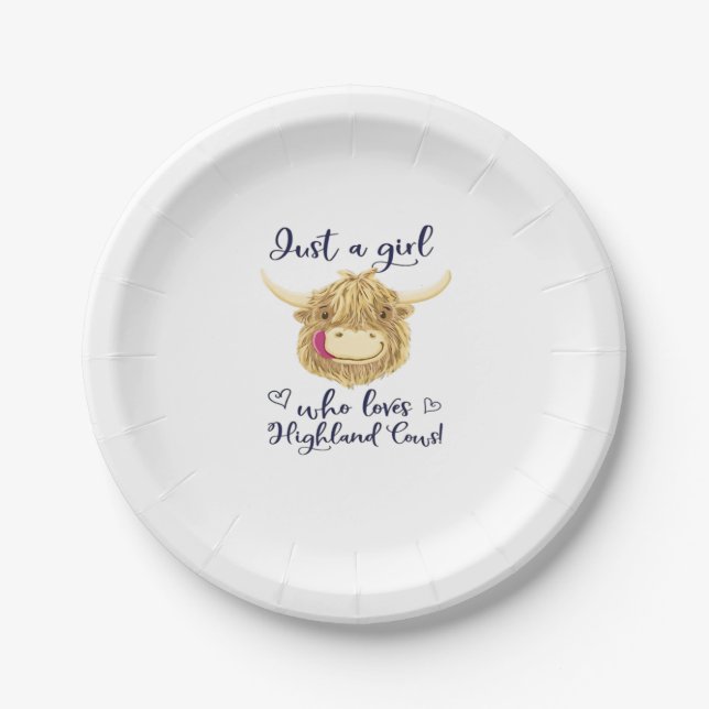 Assiettes En Carton Juste Une Fille Qui Aime La Classe Des Vaches Écos (Devant)