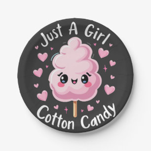 Assiettes En Carton Juste une fille qui aime le bonbon de coton