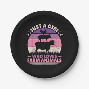 Assiettes En Carton Juste Une Fille Qui Aime Les Animaux Agricoles Aim