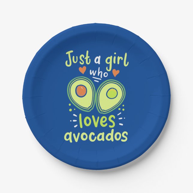 Assiettes En Carton Juste Une Fille Qui Aime Les Avocados (Devant)