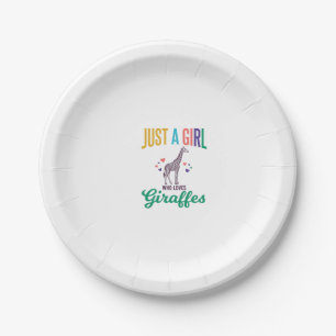 Assiettes En Carton Juste une fille qui aime les girafes vintage vecte