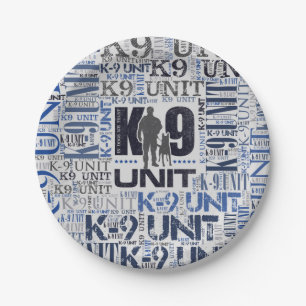 Assiettes En Carton K-9 unité - unité de chien policier