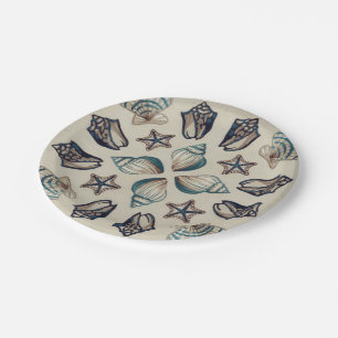 Assiettes En Carton Kaléidoscope côtier I