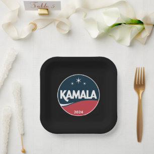 Assiettes En Carton Kamala Harris 2024 Vintage pour l'élection préside
