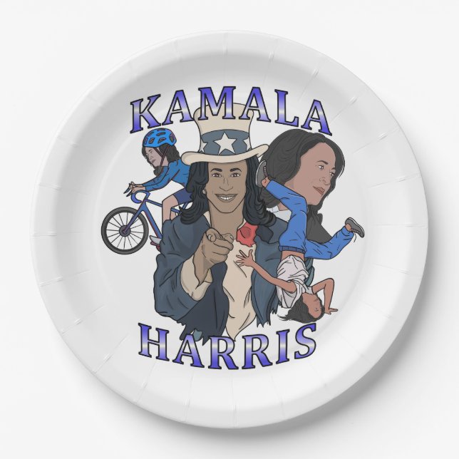 Assiettes En Carton Kamala Harris Bootleg Rap (Devant)