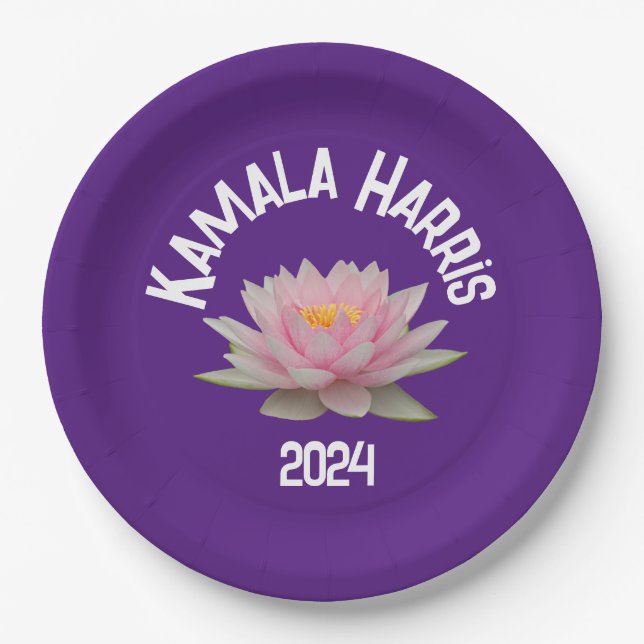 Assiettes En Carton Kamala Harris Lotus 2024 (Devant)