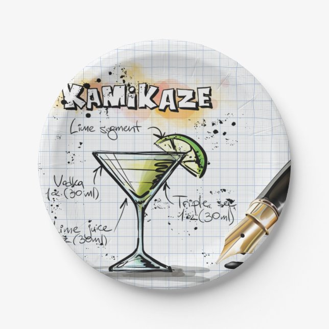 Assiettes En Carton Kamikaze (Devant)