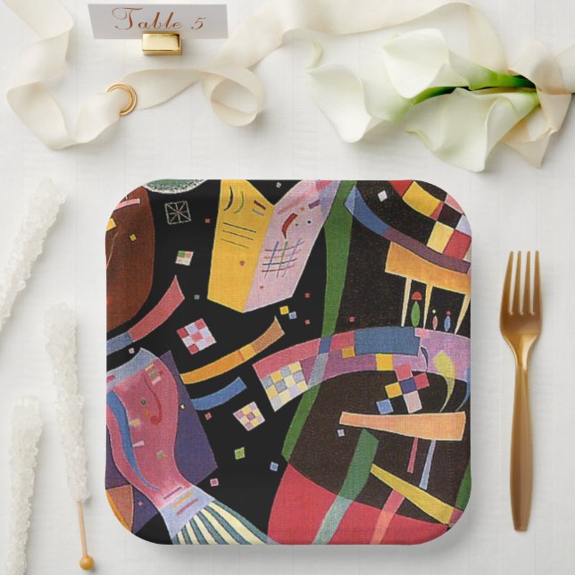 Assiettes En Carton Kandinsky - Composition X (Mariage)