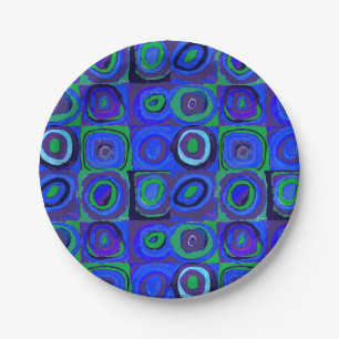Assiettes En Carton Kandinsky Farbstudie Carrés Bleus Cercle Carré