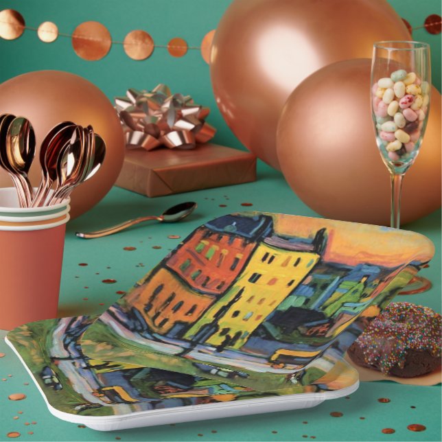 Assiettes En Carton Kandinsky - Maisons à Munich, (Multi)