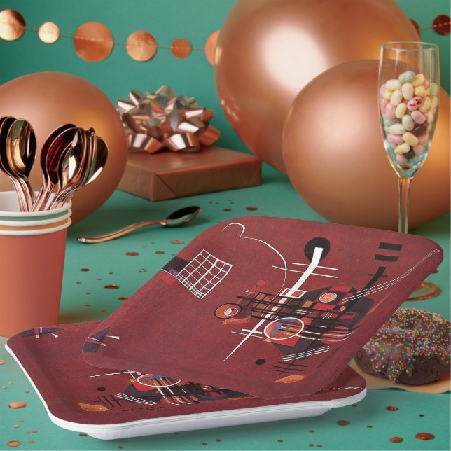 Assiettes En Carton Kandinsky - Rouge mouillé (Multi)
