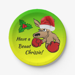 Assiettes En Carton Kangaroo Père Noël 7" Parti de Noël australien