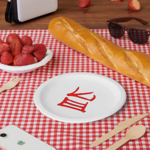 Assiettes En Carton Kanji Delicious Plaques en papier rouge