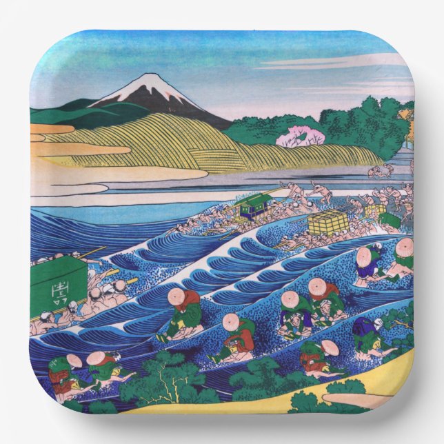 Assiettes En Carton Katsushika Hokusai - Fuji from Kanaya on Tokaido (Recto)