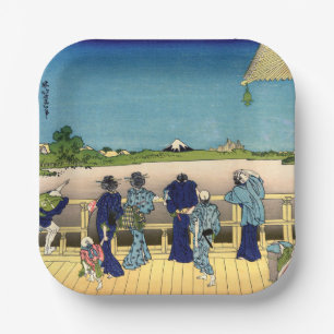 Assiettes En Carton Katsushika Hokusai - Salle de Sazai, Temple 500 Ra