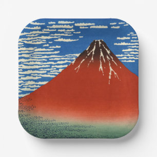 Assiettes En Carton Katsushika Hokusai - Vent Fin, Matin Clair
