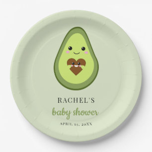 Assiettes En Carton Kawaii Avocado Pregnant Baby shower mou Minimal