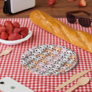 Assiettes En Carton Kawaii Chat félin Kitten visage animal de compagni