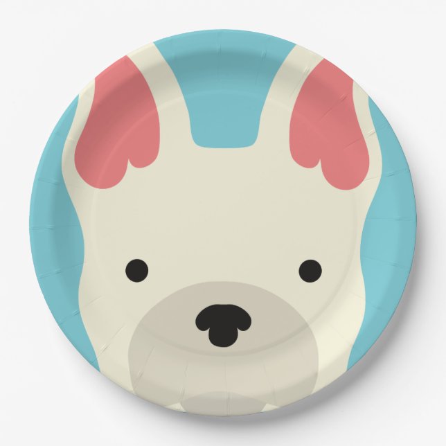 Assiettes En Carton Kawaii Cute Little Puppy Dog. (Devant)