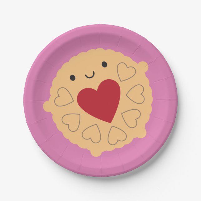 Assiettes En Carton Kawaii Jammie Dodger Biscuit (Devant)