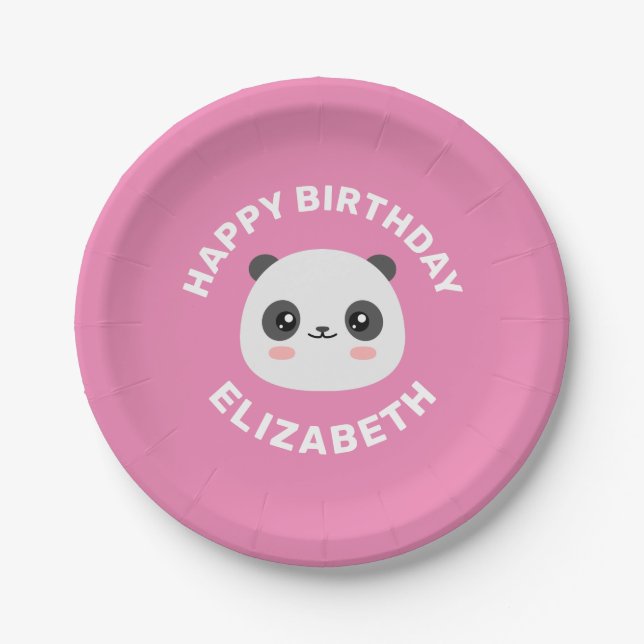 Assiettes En Carton Kawaii Panda (Devant)