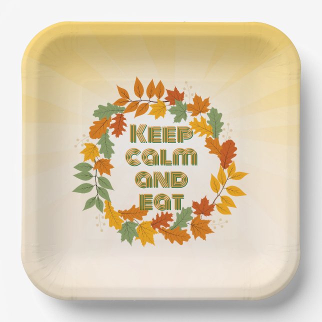 Assiettes En Carton Keep calm and eat (Recto)