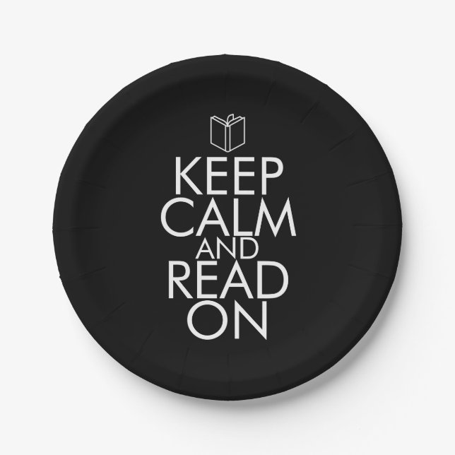 ASSIETTES EN CARTON KEEP CALM AND READ ON (Devant)