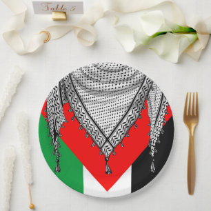 Assiettes En Carton Keffiyeh Écharpe palestinienne tissu traditionnel