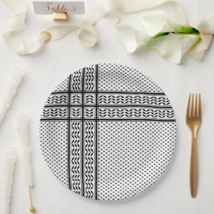 Assiettes En Carton Keffiyeh symbole de la résistance palestinienne mo